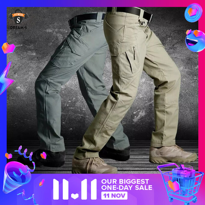 DreamS Men Casual Cotton Stretch Cargo Pants Outdoors Sports Tactical