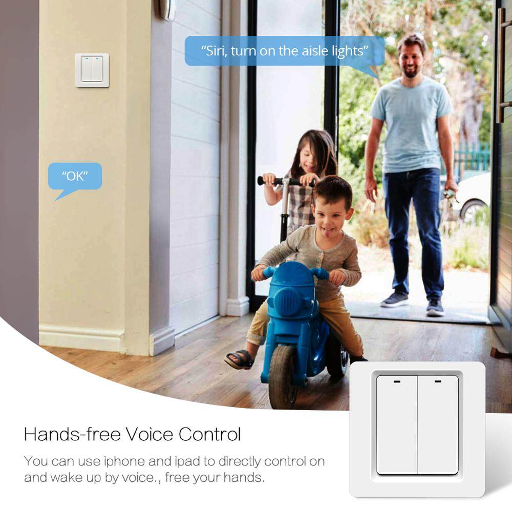 Smart Apple Homekit House Wall light Switch Wireless WiFi Siri Voice Remote Control Key Interruptor Work With Apple Home kit App