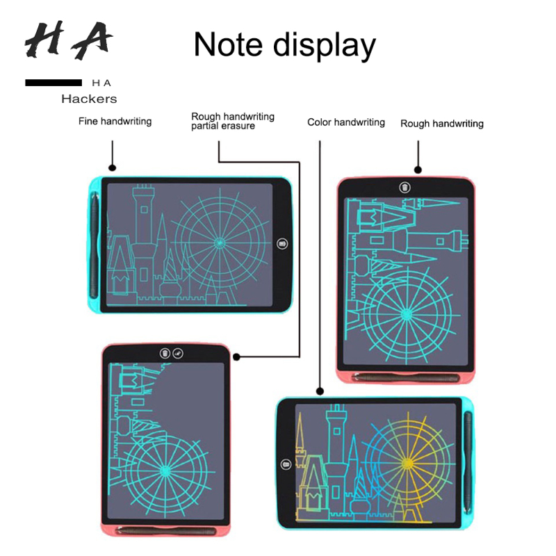 12inch Color Partially Erasable Lcd Writing Board With 6pcs Copy Card Set