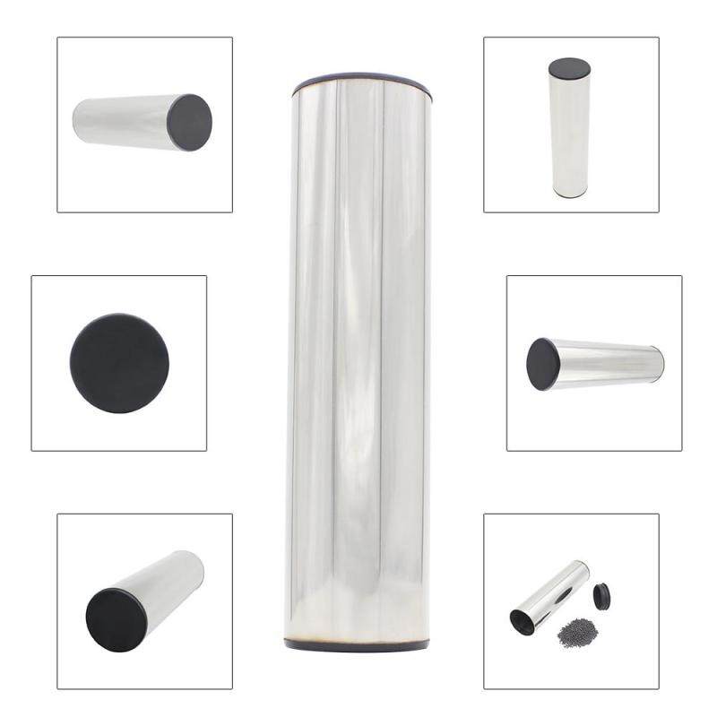 Professional Stainless Steel Cylinder Sand Shaker Rhythm Musical Instruments Metal Hand Percussion Black