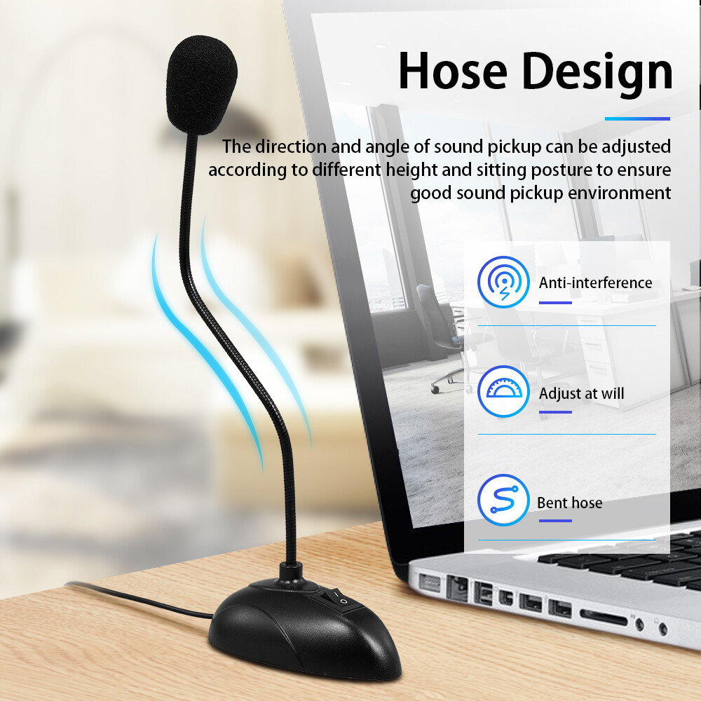 Micro Máy Tính Micro Điện Dung Để Bàn Micro Có Dây, Giao Diện 3.5Mm, Dành Cho Hội Nghị Bài Giảng Trò Chuyện Bằng Giọng Nói