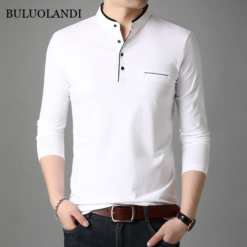 Men Long Sleeve Collar T Shirt - Best 
