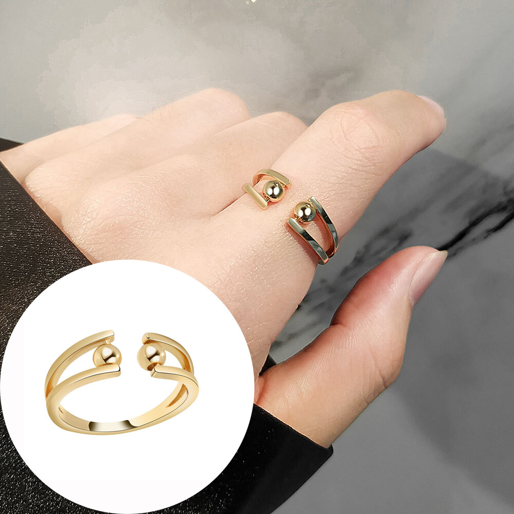 Decompression Ring Spin Rings Adjustable Ring Anti-Anxiety Ring Rotating Ring Turnable Bead Ring Opening Ring