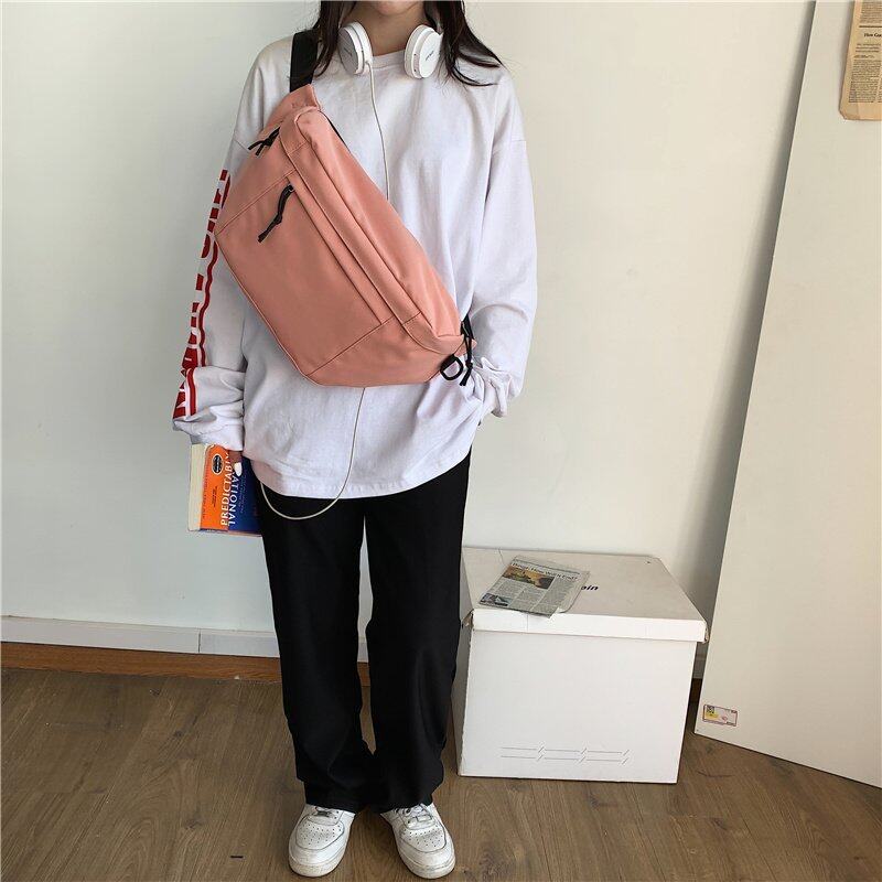 Ulzzang Korean Fashion Nylon Big Capacity Men Pouch Bag Waist Bag Belt Bag Fanny Pack for Men Lazada