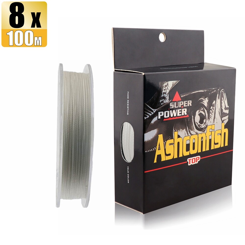 Ashconfish 8 Strands 100M Braided Fishing Line PE Line Pure Color Line X8 Braid Line 680LB
