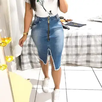 skirt on jeans