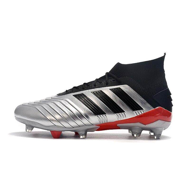 * Terbaru 3 Hari Promosi * 【Spot】 Asli! Adidas_Predator_19 + FG Frenulum Tahan Air Rajutan Permukaan Tinggi Band Pria Sepatu Sepak Bola Sepatu Sepak Bola Sepatu