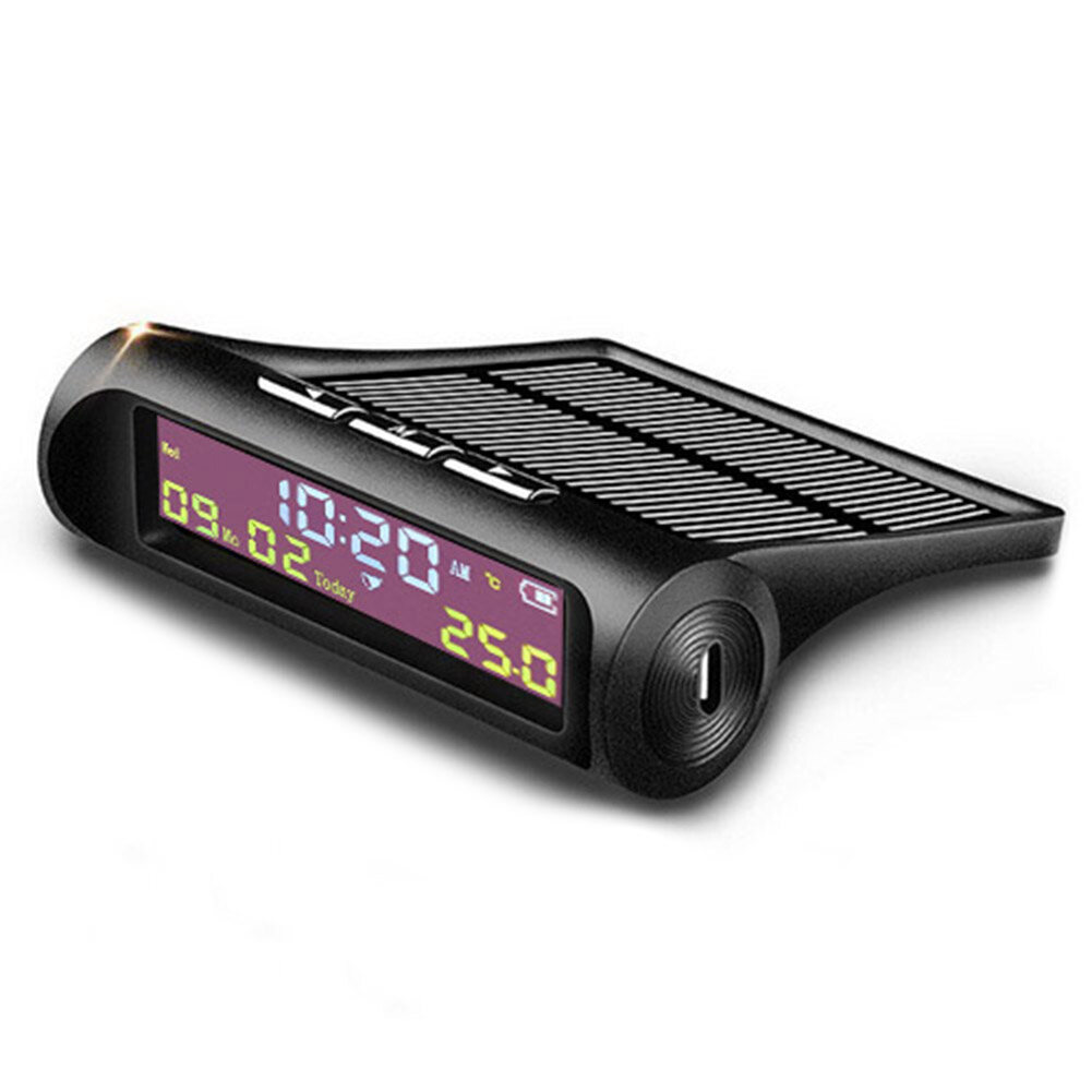 Đồng Hồ Kỹ Thuật Số Xe Hơi LCD Năng Lượng Mặt Trời TPMS Look Với Ngày Trong Xe Hiển Thị Nhiệt Độ