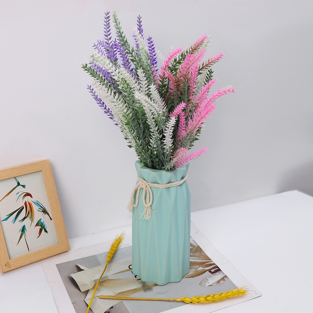 5 Fork Romantic Provence Lavender 38cm Artificial FlowersPlastic Wedding Decorative for Decor Grain Christmas Fake Plant