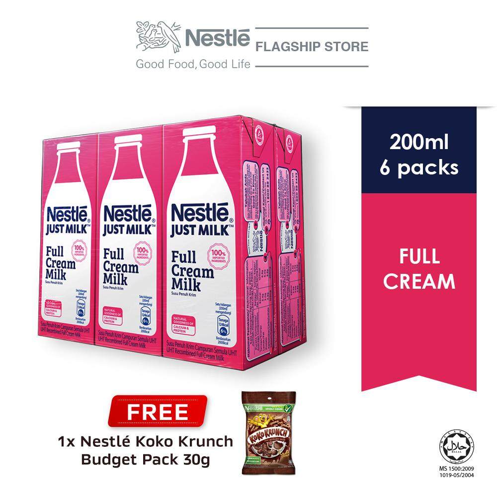 Nestle Just Milk 200mlx6 Free Koko Krunch Budget Pack 30g