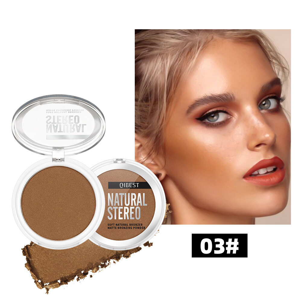 Dorisna Matte Contouring Bronzer Pressed Powder Natural Facial Contour Palette Nose Shadow Makeup Powder Cosmetics