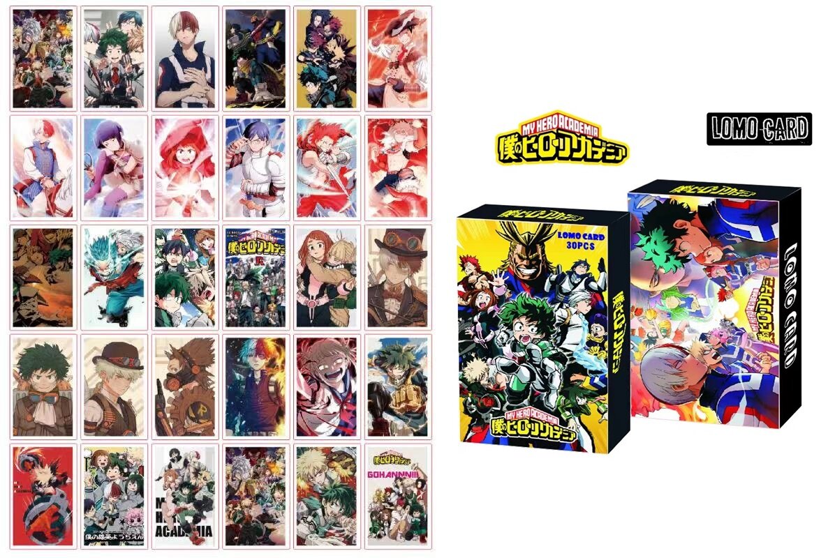 DraggmePartty 30Pcs Anime Genshin Impact Sword Art Online Jujutsu Kaisen  Cardcaptor Sakura Photocard My Hero Academia Lomo Card 