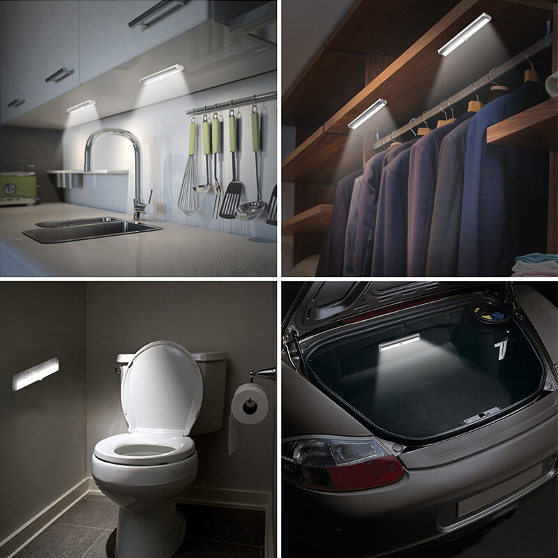 KIPRUN Đèn LED Cảm Biến Chuyển Động PIR, Đèn Ngủ Tủ Quần Áo Tủ Chén Đèn LED Dưới Tủ Đèn Ngủ Cho Tủ Quần Áo Cầu Thang Nhà Bếp, 6/10 Đèn LED