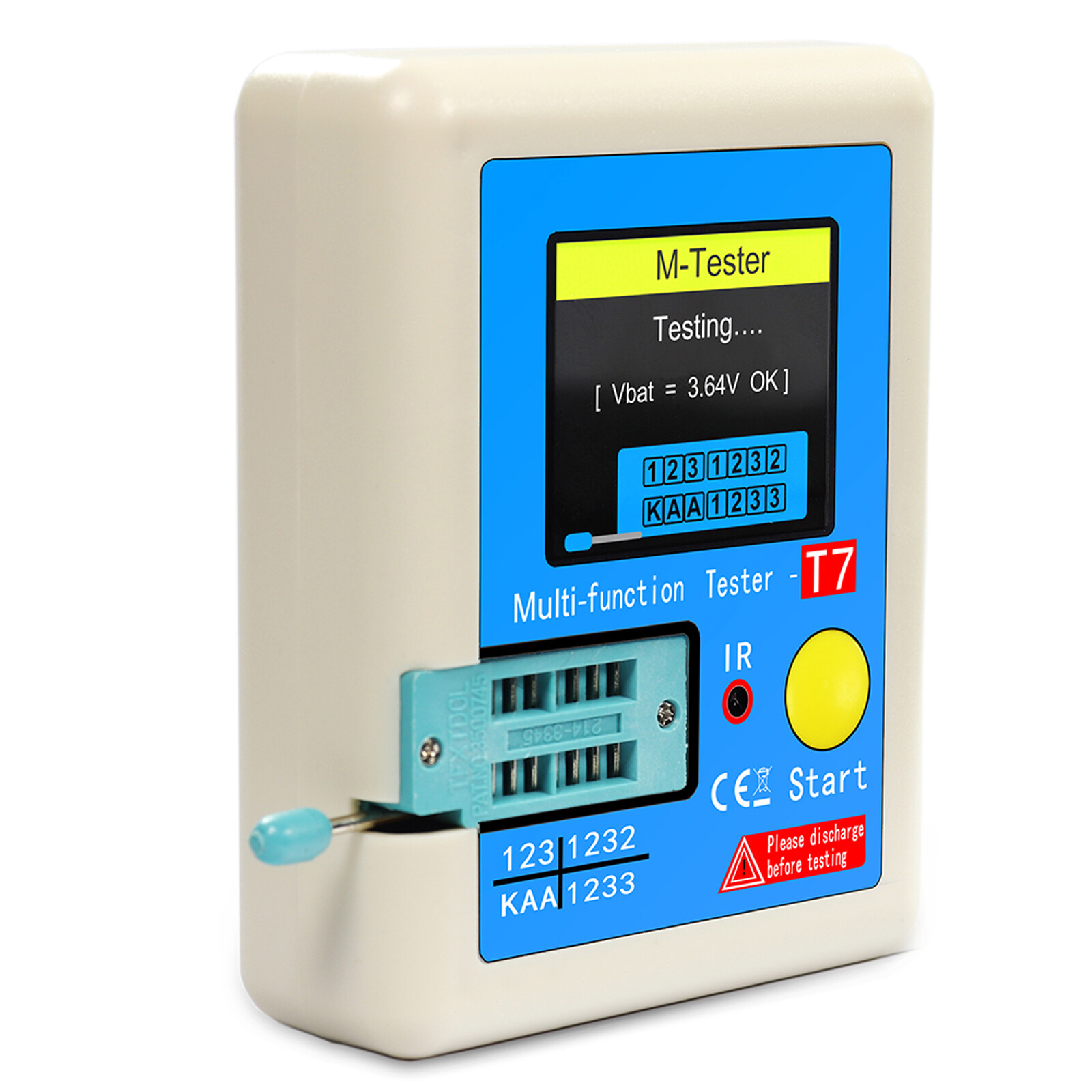 KKmoon Transistor Meter LCR-T7 Multi-Function Capacitance Resistance Tester Full Color Display Transistor Meter for Diode Triode Capacitor Resistor Transistor LCR NPN PNP MOSFET
