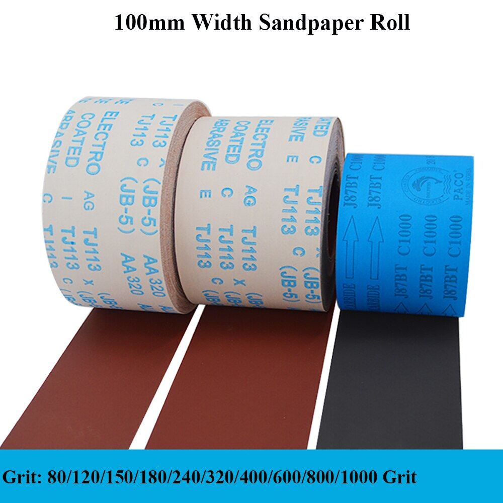 1/2/5m 4'' 100mm width sandpaper roll emery cloth sand paper sanding abrasive sheets 80 120 150 180 240 400 600 800 1000 grit rotary tool parts