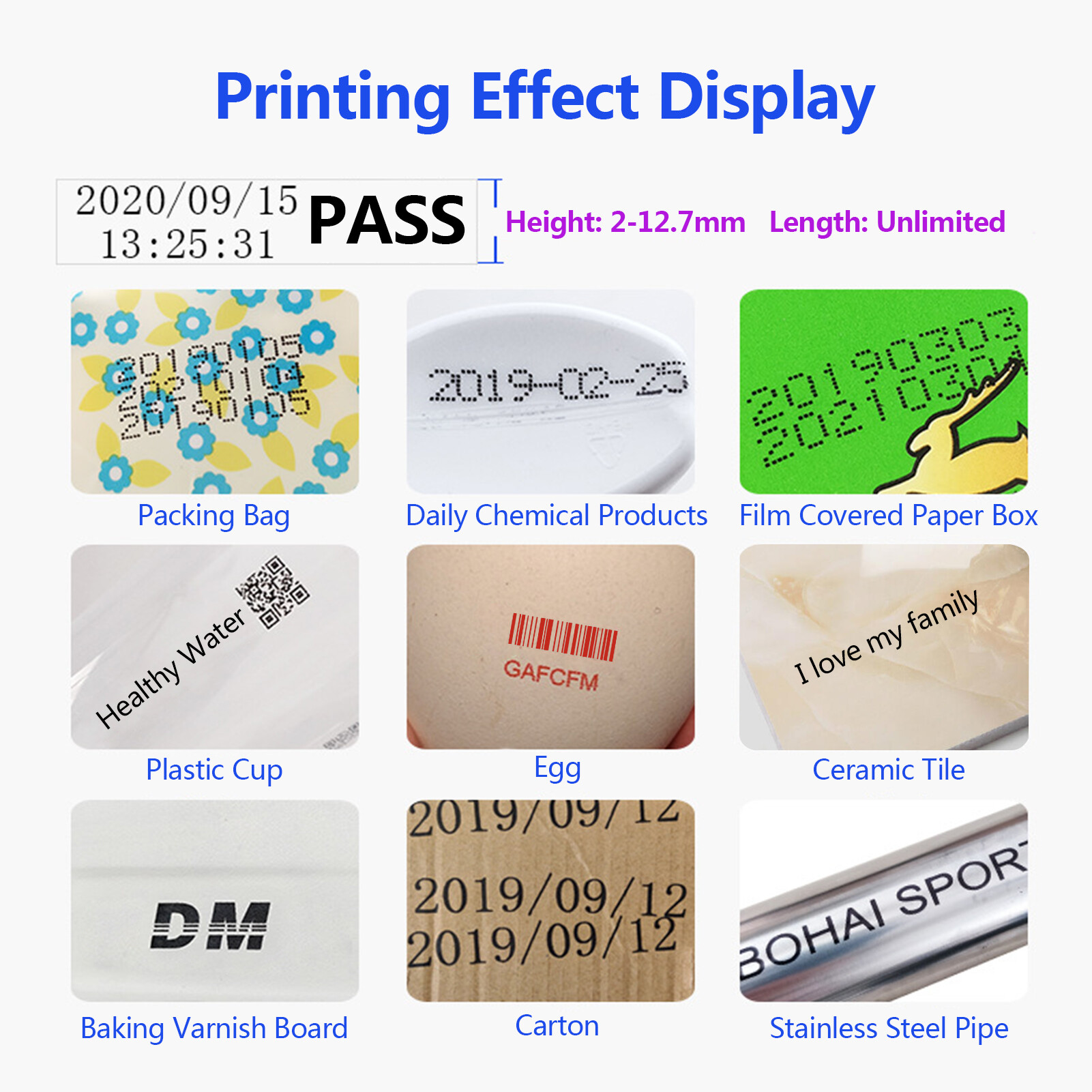 KKmoon Handheld Printer Portable Inkjet Printer High Definition Inkjet Code Printer with 4.3 Inch LED Touchscreen Quick-Drying Ink Cartridge for Label/Production Date/Barcode/Trademark/Logo/Graphic