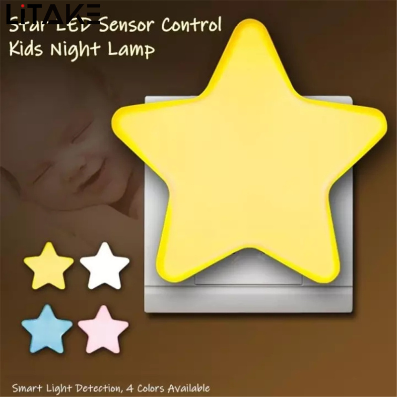 Induction Mini Star Shape Led sensor Control Night Light For Kids Bedroom Bedside Baby Sleep Light Low Power Consumption Bedside Lamp
