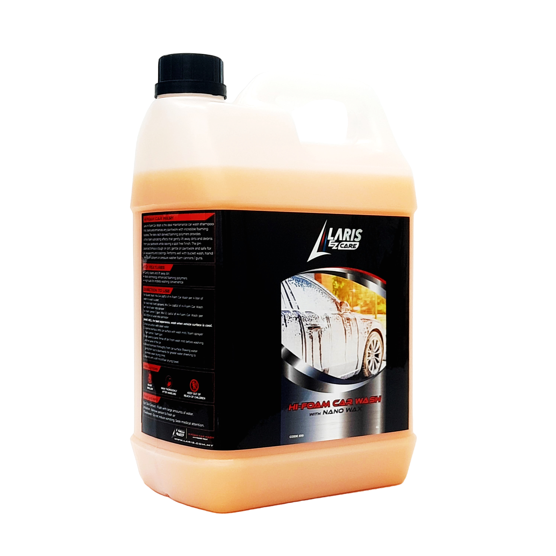 LARIS HiFoam Car Wash With Nano Wax 4L Shampoo 4 Liter Lazada