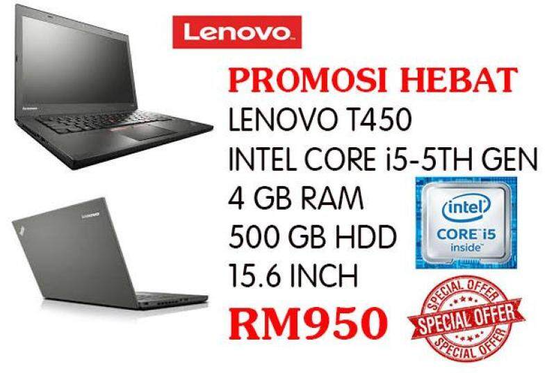 PROMOSI HEBAT LENOVO T450 CORE I5-5TH GEN 4 GB RAM 500 GB HDD 15.6 INCH Malaysia