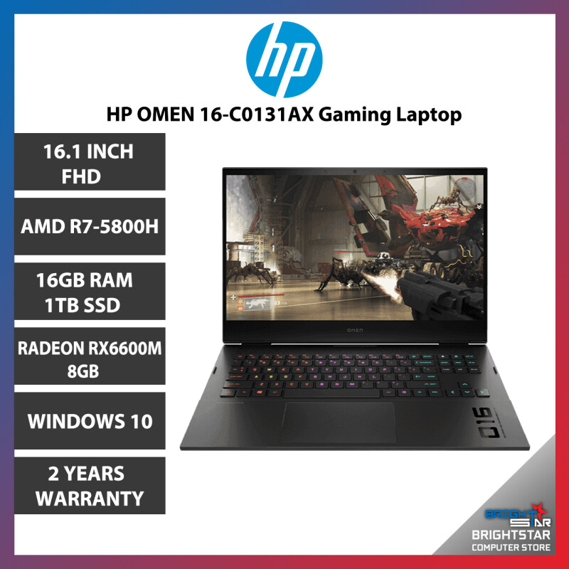 HP New Gaming Laptop Omen 16 C0131AX (16.1 FHD IPS 144Hz / AMD Ryzen / R7 5800H / 16GB Ram / 1TB SSD / Radeon Rx6600M 8GB / Windows 10 / 2 Years Warranty) Malaysia