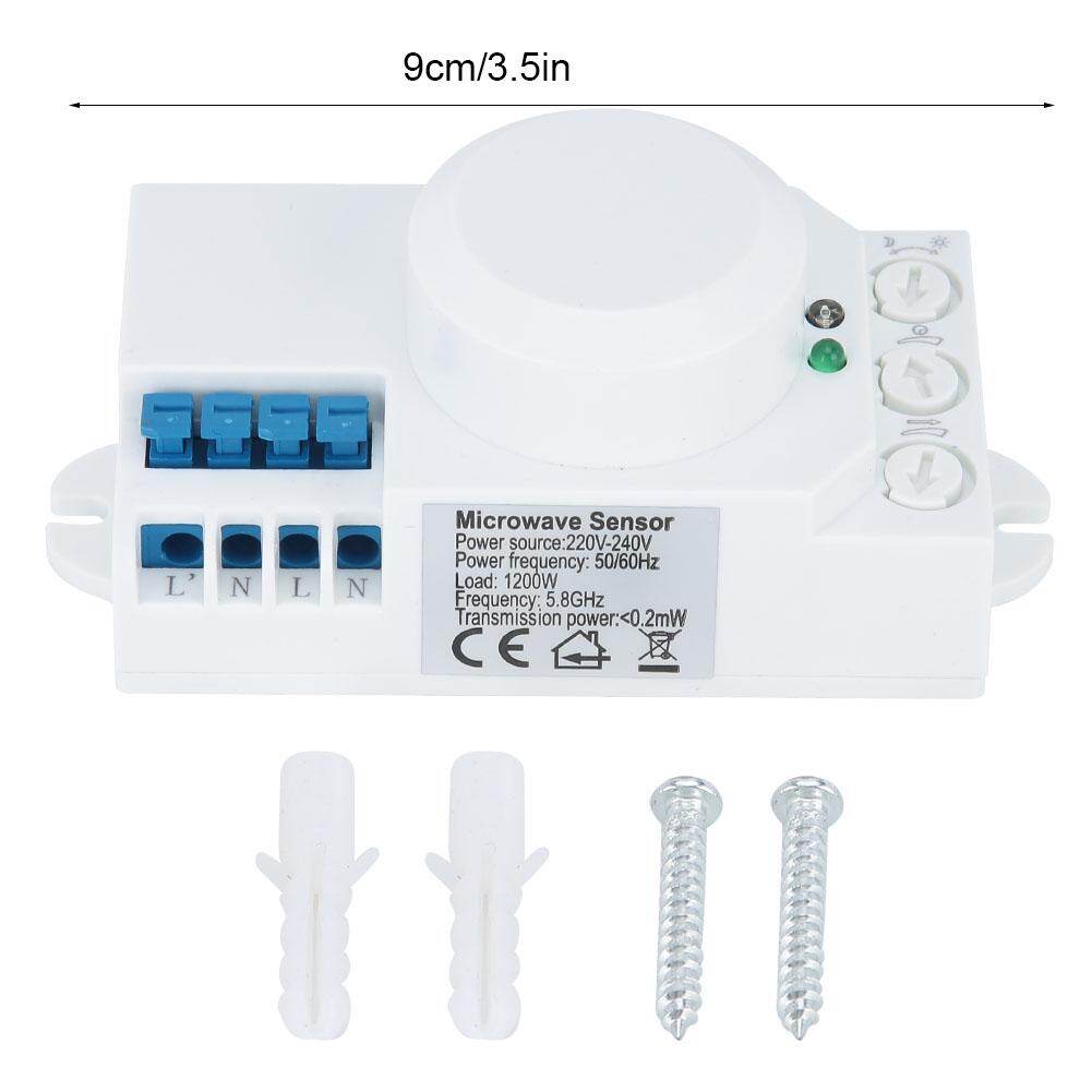 5.8GHz Microwave Radar Sensor Body Motion Auto Detector Light Switch AC 220V-240V