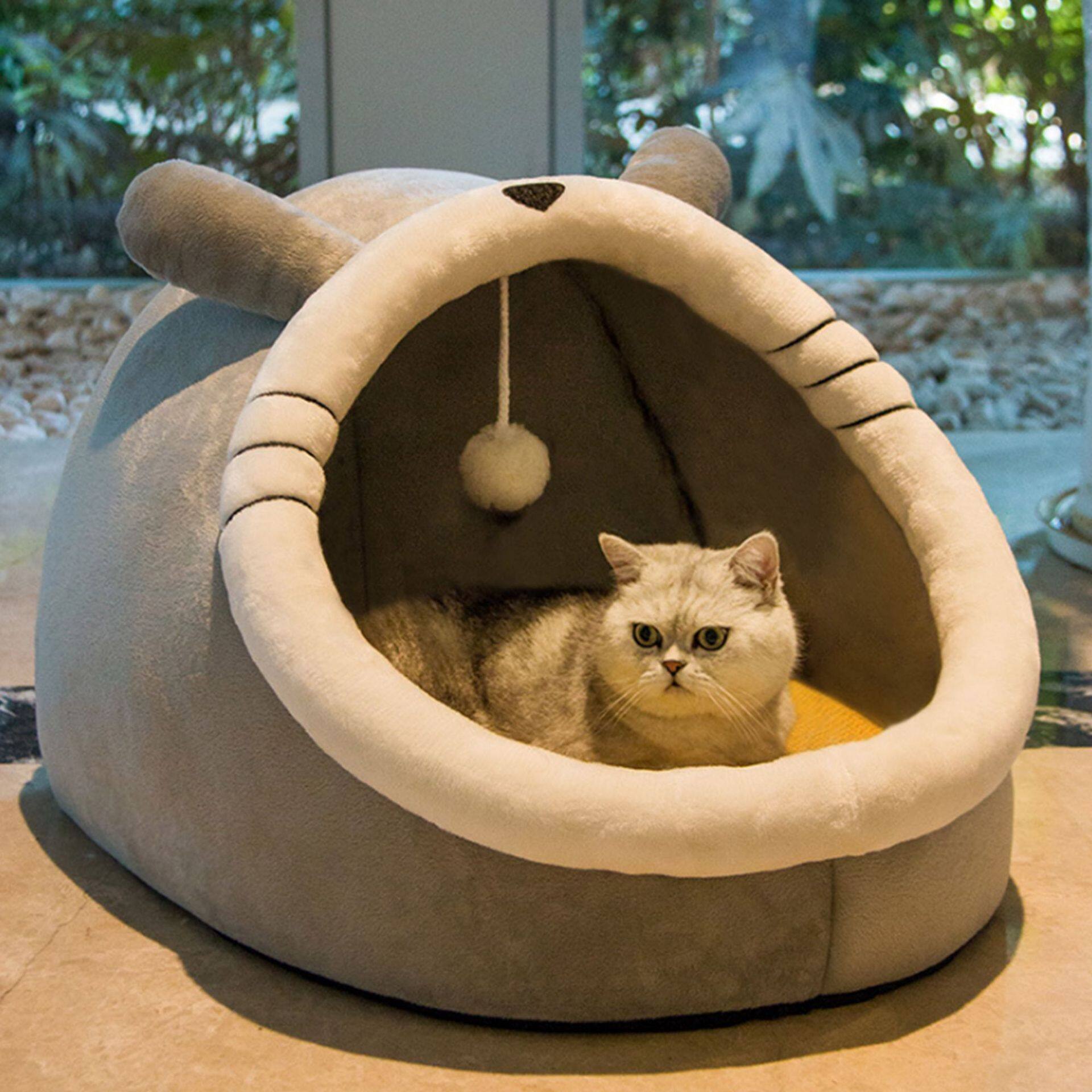 New Cartoon Cute Pet Supplies Katil Lembut Kucing Sleeping Beds for Small  Medium Pets Dogs Cats