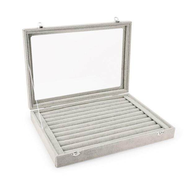 Bán 11-Hàng Bao Đựng Có Nắp Đậy Trang Sức Màn Hình Hộp Bảo Quản Tủ Trưng Bày Tổ Chức bán chạy