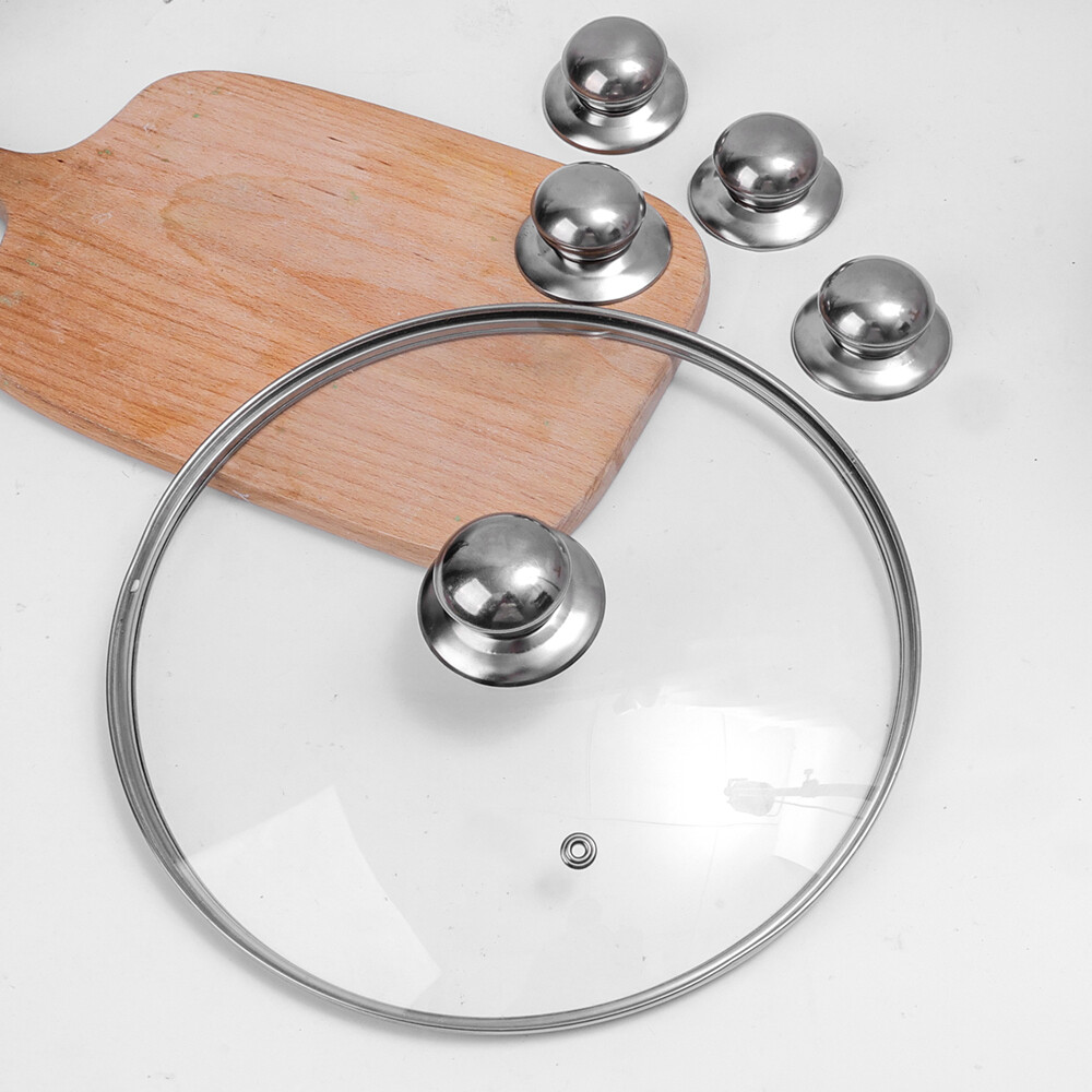 Yespery 1/3 cái dụng cụ nấu nướng núm cầm nắp nồi chảo tay cầm thép không gỉ cho nhà bếp nắp nồi Mũ dụng cụ nấu nướng thay thế Tay cầm nồi