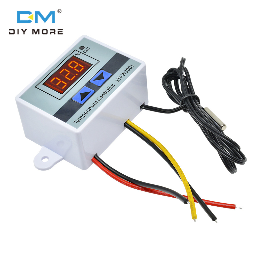 diymore W3001 Bộ điều khiển nhiệt độ kỹ thuật số Bộ điều nhiệt LED AC 110-220V Cảm biến NTC10K với tủ ấm đầu dò chuyển đổi