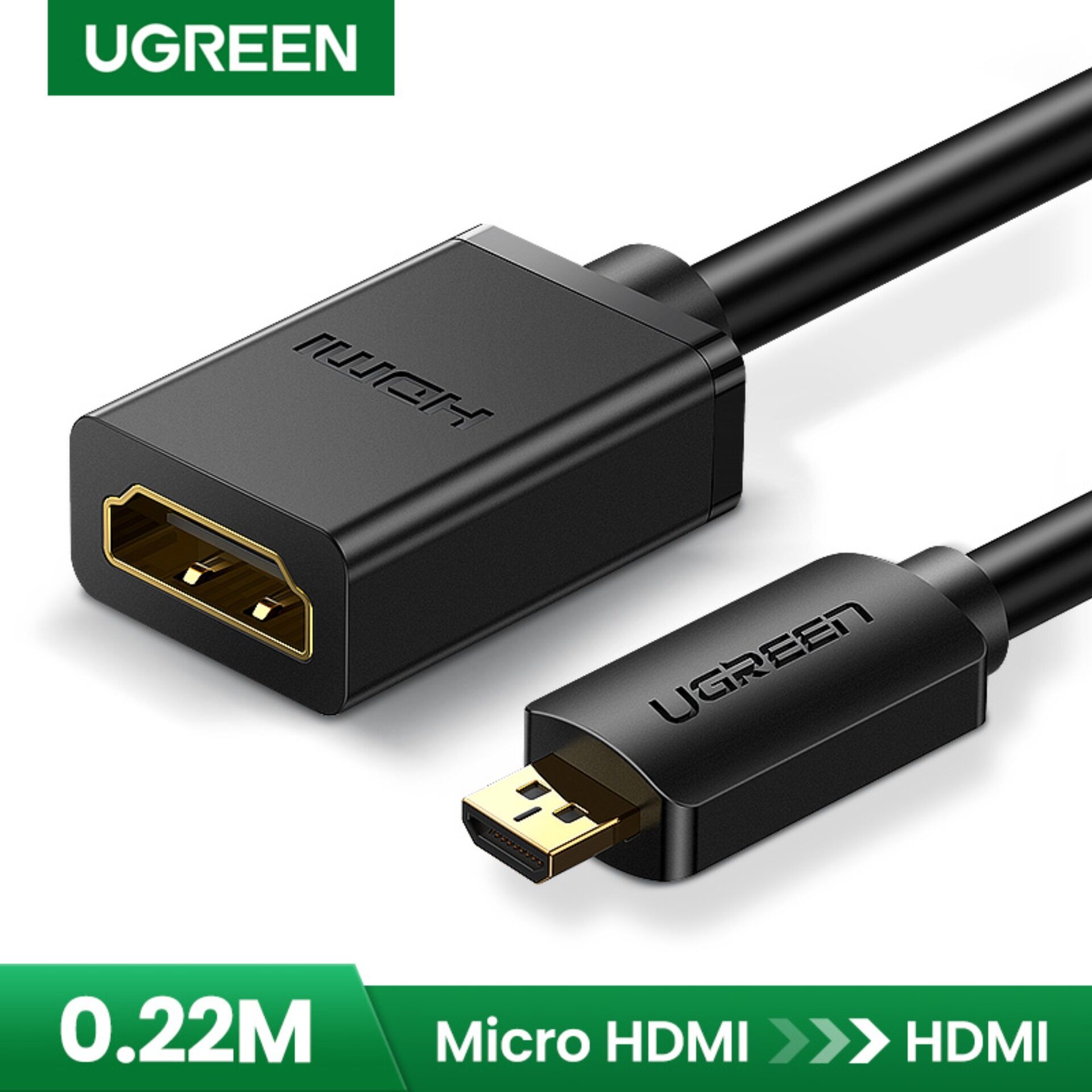 UGREEN Micro HDMI to HDMI Cable Male to Female Micro HDMI Adapter Supports 4K  3D for GoPro Hero 5 Tablets LaptopASUS Vivobook S14/Zenbook  UX305/UX330Cameras etc(20CM) (MY) | Lazada