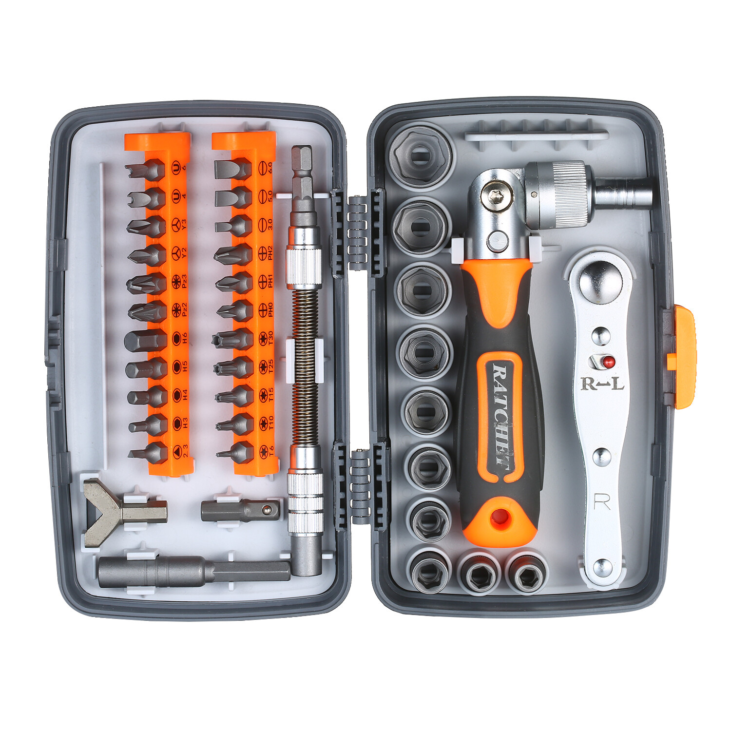 KKmoon 38pc Precision Ratchet Screwdriver Bit Set M-agnetic Screwdrivers Kit Electronics Repair Tool Kit with Flexible Shaft Extension Rod for Phone Laptop Watch and Other Electronic Devices