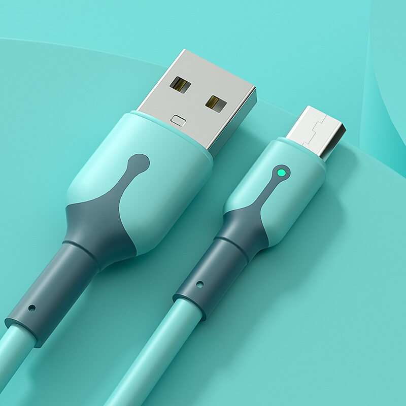 【YIDEA HONGKONG】 5A Fast Charger Liquid Silicone Cable with LED Light Micro Usb / Type-C Charger Cable IPhone Cable