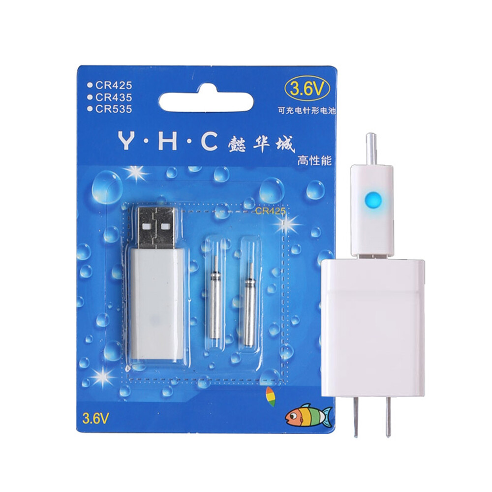 1* High Quality Durable CR425 1Hole/2 Holes Night Fishing Accessories Electronic Floats Batteries USB Charger Fishing Float Battery