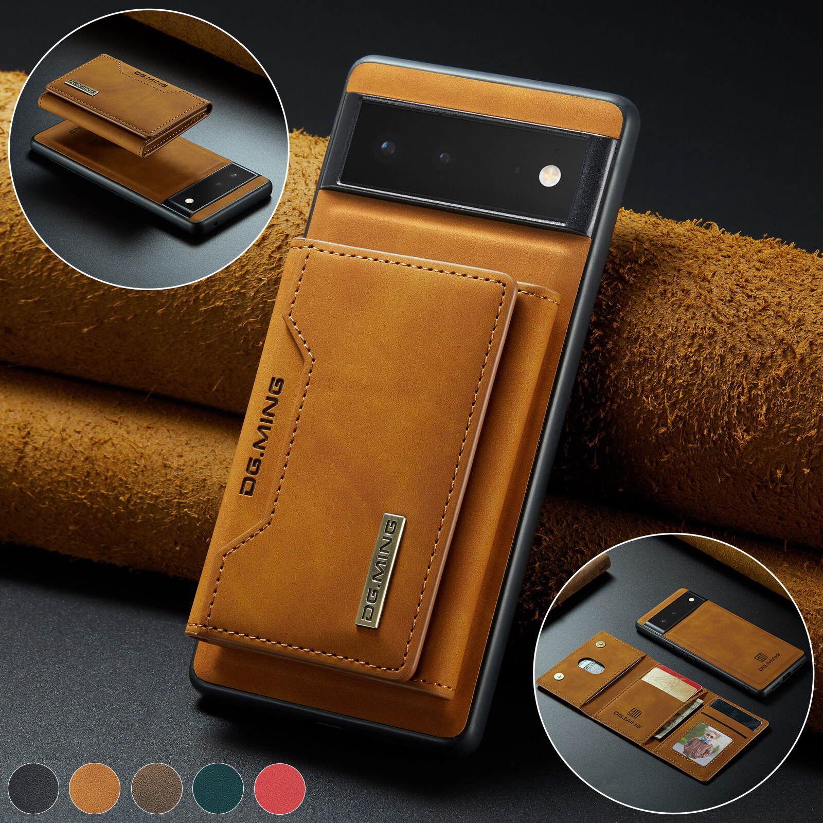 2 in 1 detachable leather card wallet phone case for google pixel 8 pro 7a 7 pixel 6 pro pixel 7a 6a pixel 7pro wallet bag magnetic holder cover for google pixel fold