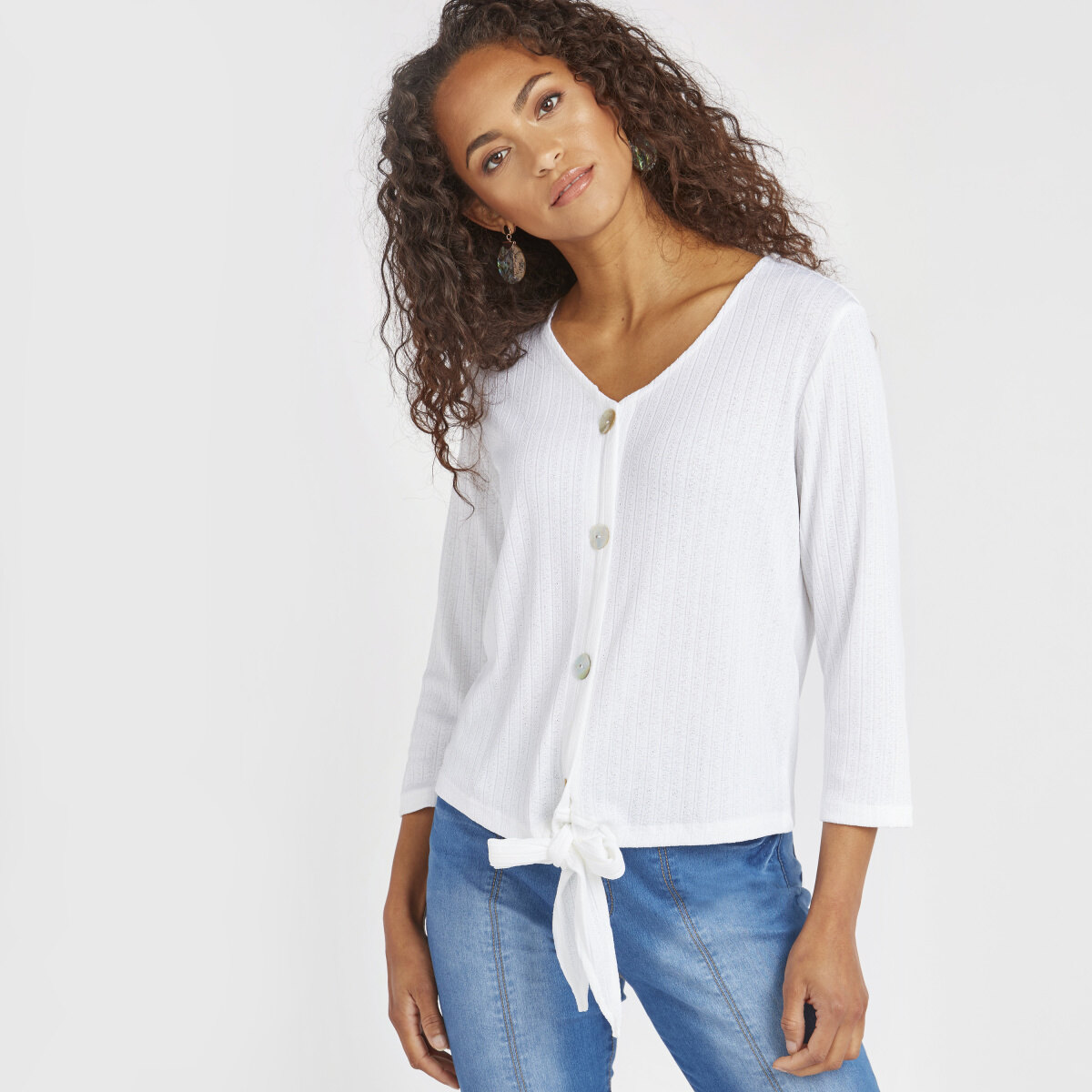 Max Fashion Textured Top with Front 