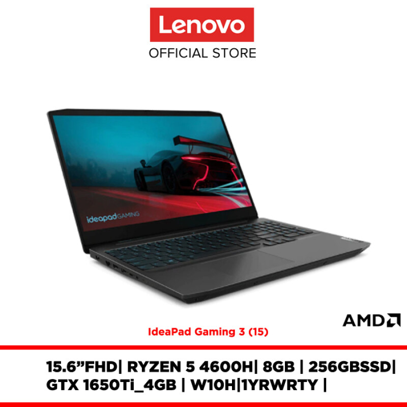 Lenovo Noteboo Laptop IdeaPad Gaming 3 82EY0040MJ 15.6FHDWVA/R5-4600H/8GB/256GBSSD/GTX 1650Ti/W10H/1YR WARRANTY/FREE:BACKPACK,MOUSE,2YR WARRANTY Malaysia