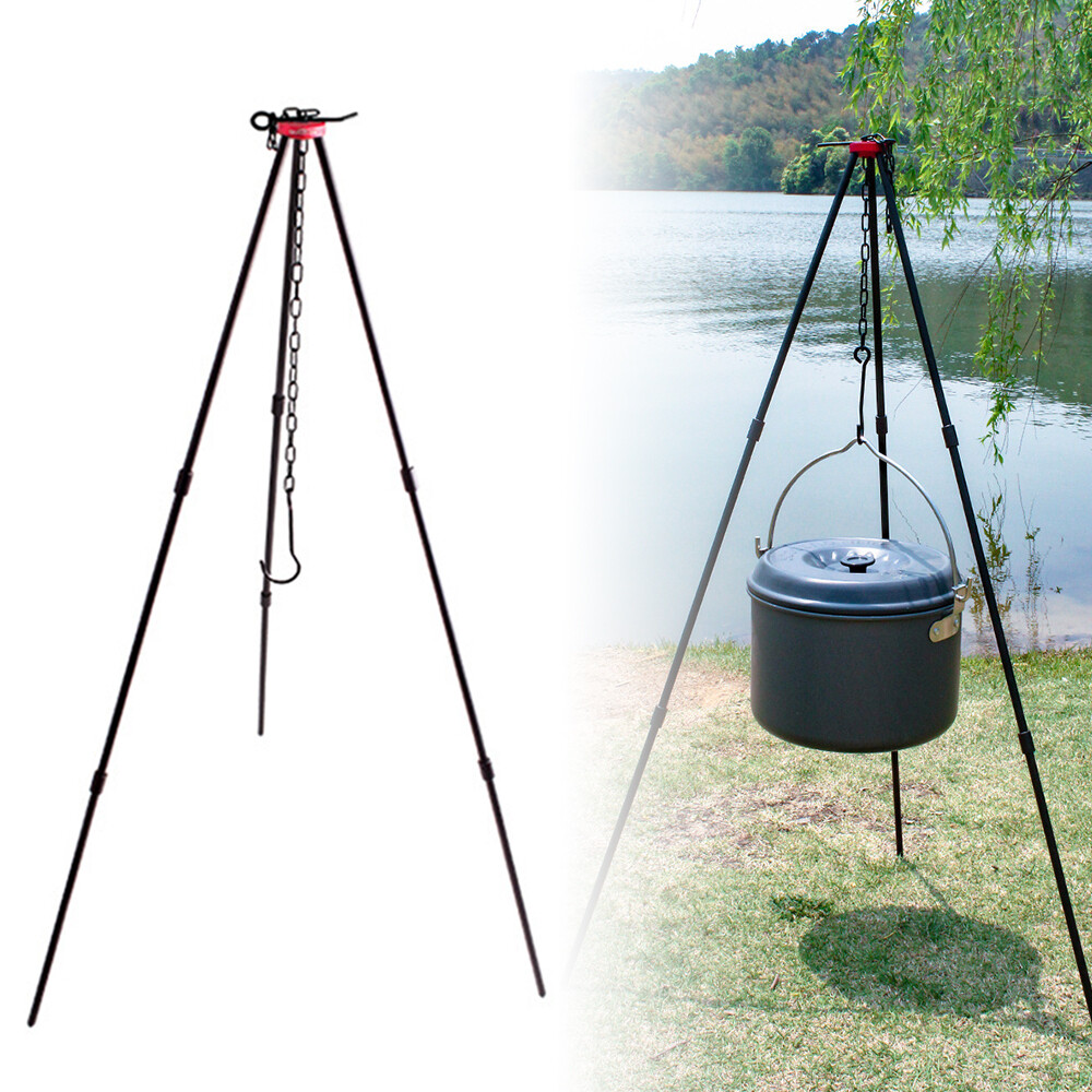 Sundick Camping Bonfire Tripod Portable Triangle Support Camping Bonfire Frame