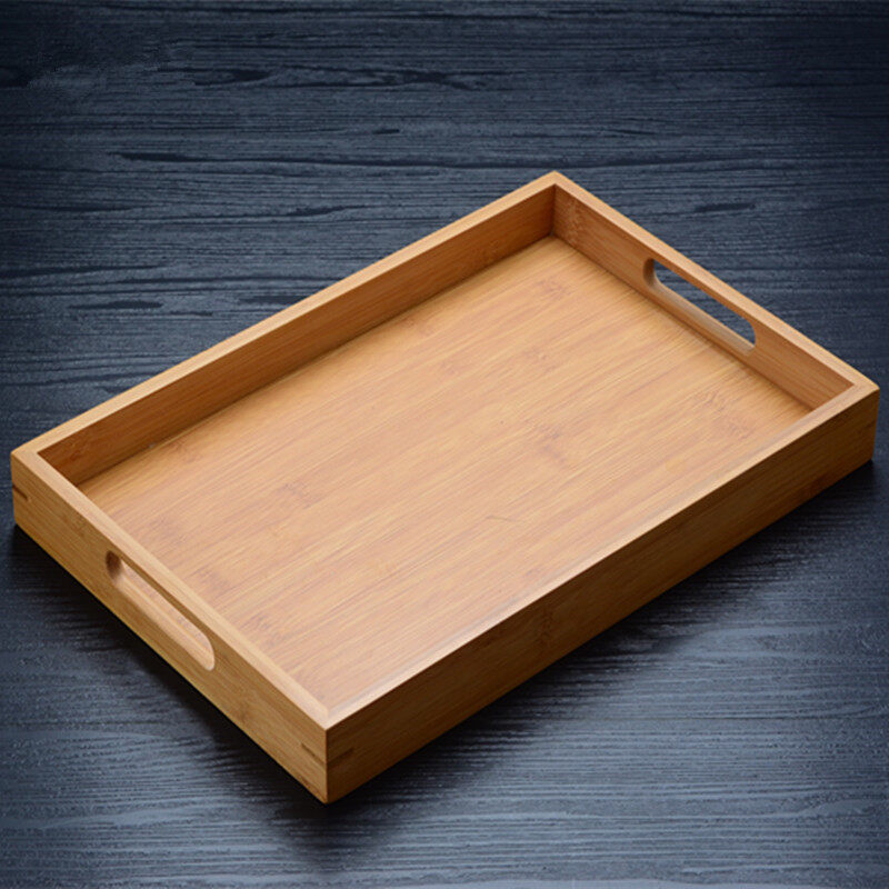 Boutique Household Tea Tray Bamboo Tray Rectangular Chinese Solid Wood Tray Tea Cup Tray Tea Set Bamboo Tea-Tray