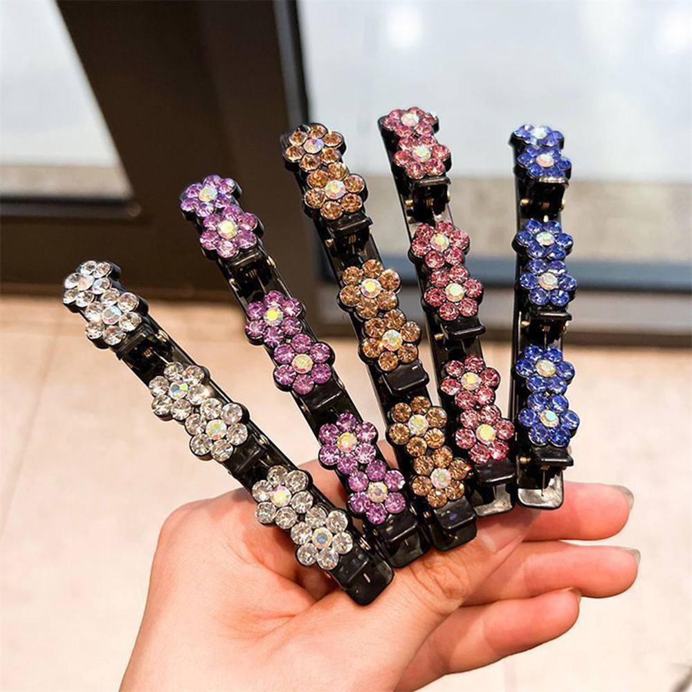 Styling Tools Double Bangs Women Fashion Sparkling Braided Stone