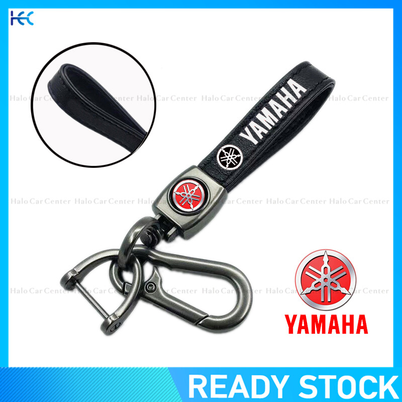 【Ready stock】Leather Metal Motorcycle Car Keychain Logo for Yamaha