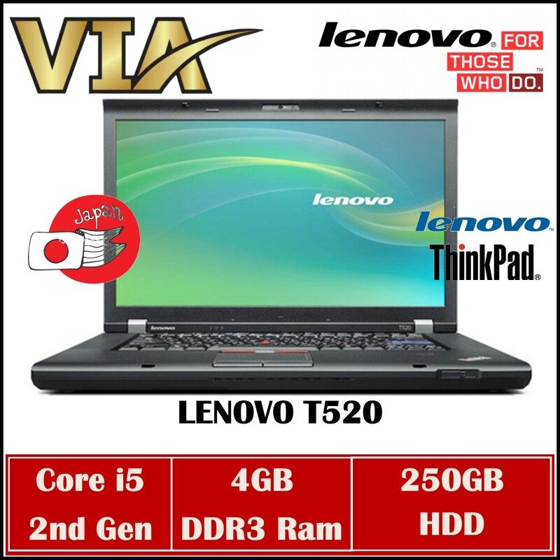 (FREE SHIPPING) Student/Office LENOVO THINKPAD T520~CORE i5 2ND GEN~4GB RAM~250GB HDD/120GB SSD~WIN7~WEBCAM Malaysia