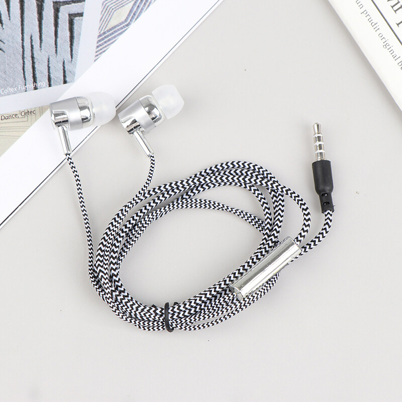 Panda Tai nghe 1Pc Stereo Earbuds Tai nghe có dây Cáp nylon dệt Tai nghe Tai nghe có Mic/Headphones 1Pc Stereo Earbuds Earphone Wired Nylon Weave Cable Earphone Headset With Mic