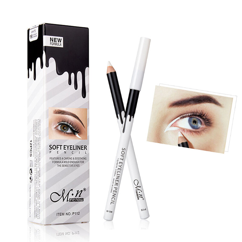 WOOLOVE White Eyeliner Pencil Waterproof Long Lasting Eyeliner Makeup Cosmetics Color Eyeliner Pen