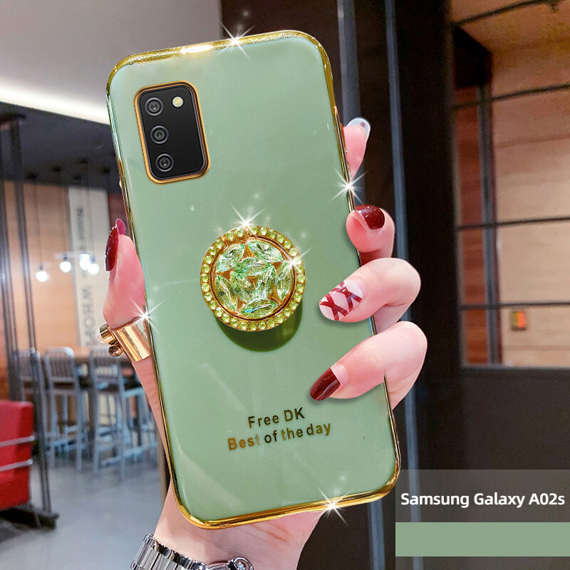 For Samsung Galaxy A02s M02s A03s Electroplated Letters Phone Case For Samsung Galaxy A02s M02s A03s Phone Case Bling Crystal Holder Cover Soft TPU Back Cover