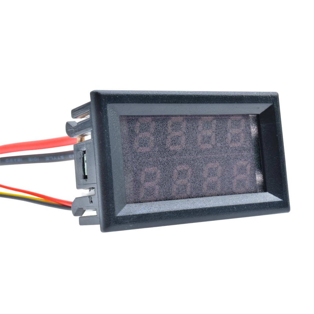 0.28  4-Bit DC 0-100V 10A Dual Led Display Voltmeter Ammeter Blue+Red LED Amp Volt Meter Gauge