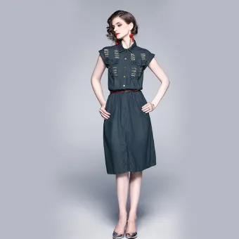 designer denim dress