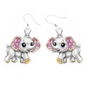 Fashion Exquisite Cute Pink Elephant Earrings Bride Wedding Fashion Exquisite Cute Pink Elephant