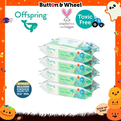 Offspring Natural Baby Wipes 80ct 4-Pack Bundle (Expiry Date: 10/12/2021)