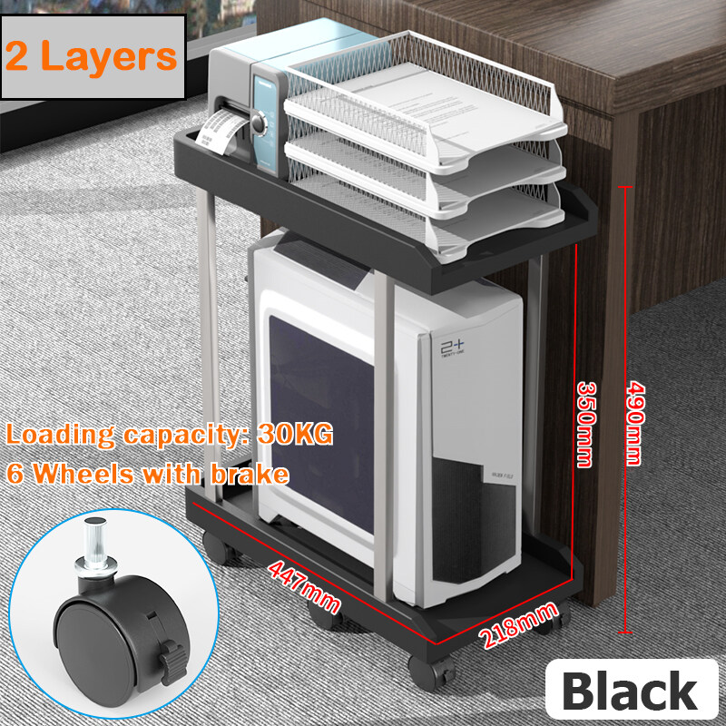 360 Rotating 2 Layers Rack Computer Case Holder CPU Stand PC Base ...
