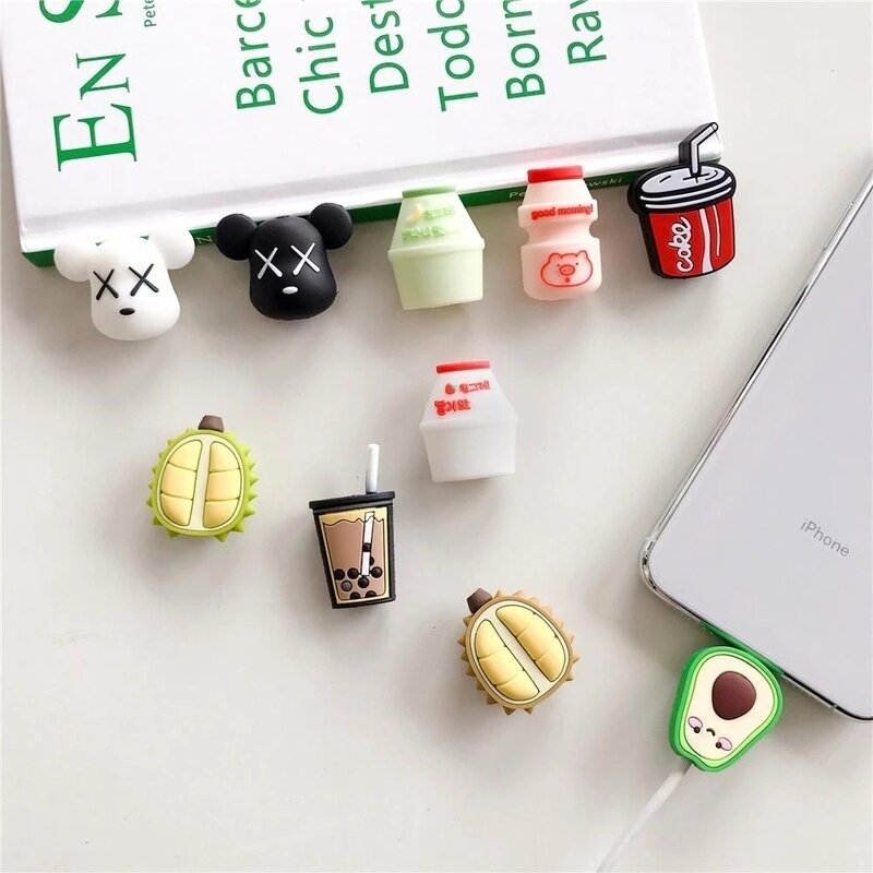 USB dễ thương nút bảo vệ dây cáp dây sạc tổ chức tiết kiệm cáp silicon cho dây sạc Iphone bảo vệ cáp truyền dữ liệu bảo vệ